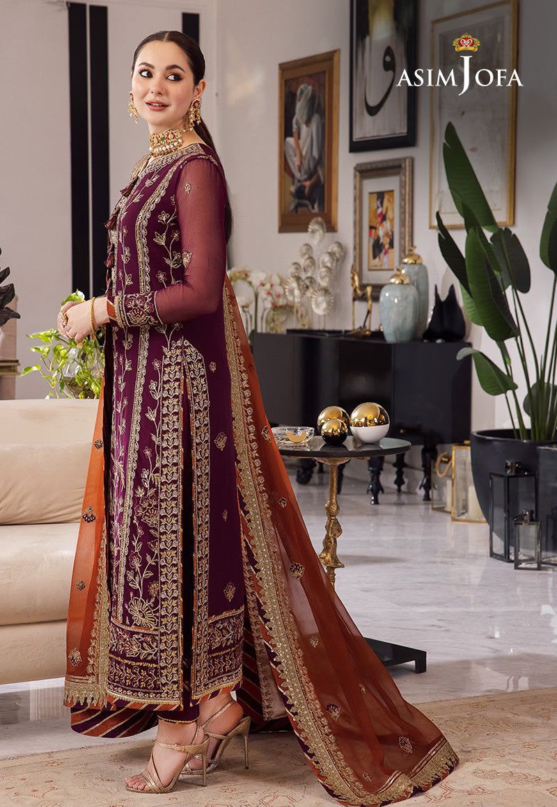 ASIM JOFA RANG E NOOR CHIFFON UNSTITCHED 3PC SUIT