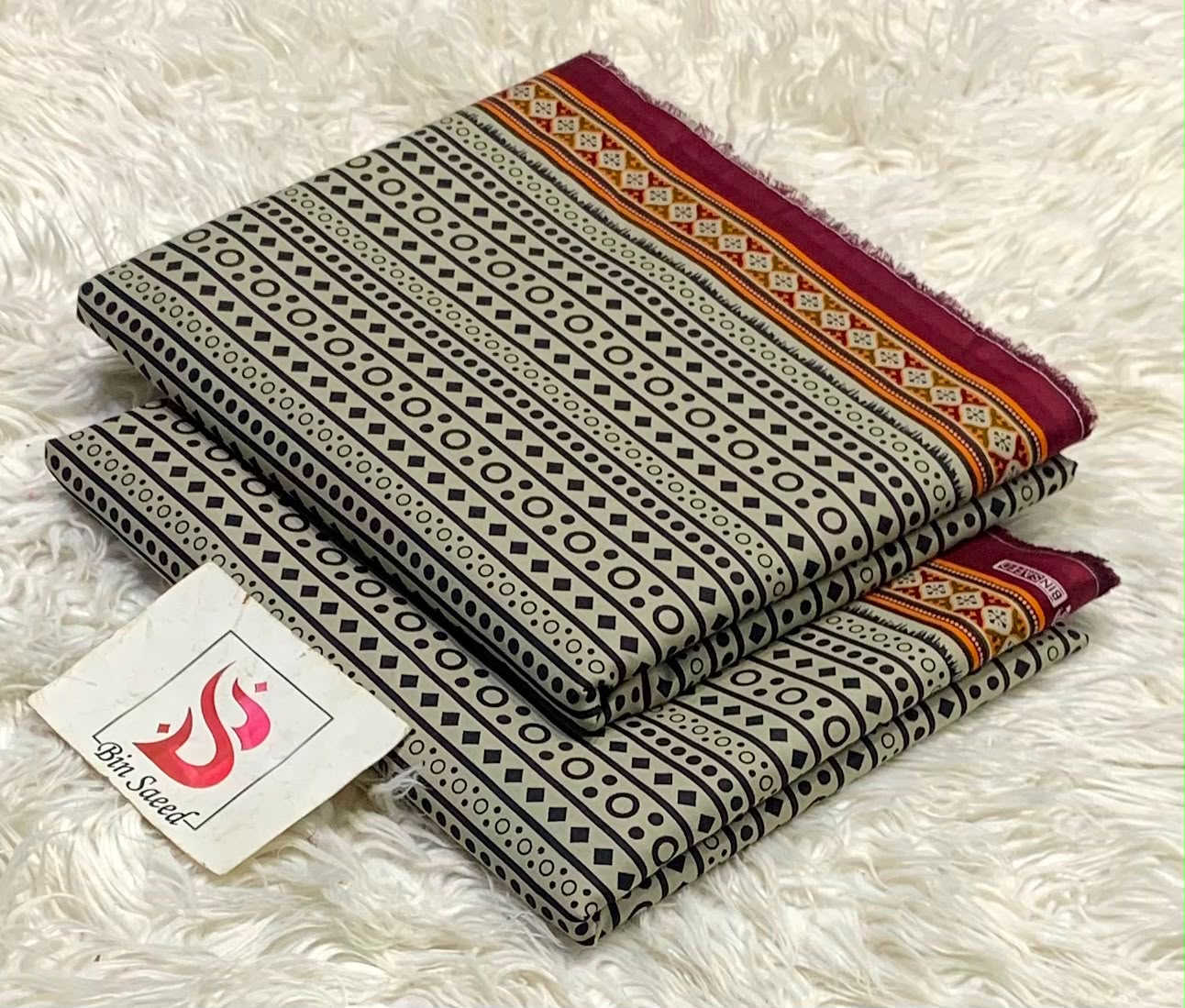 BIN SAEED Allover Lawn 2 Piece Suit – 5 Meter Original Printed Fabric Online Pakistan