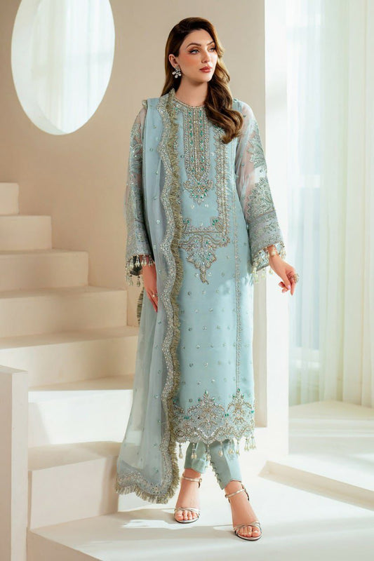 Alizeh Premium Ready to Wear Organza Suit with Silk Trouser Online Pakistan