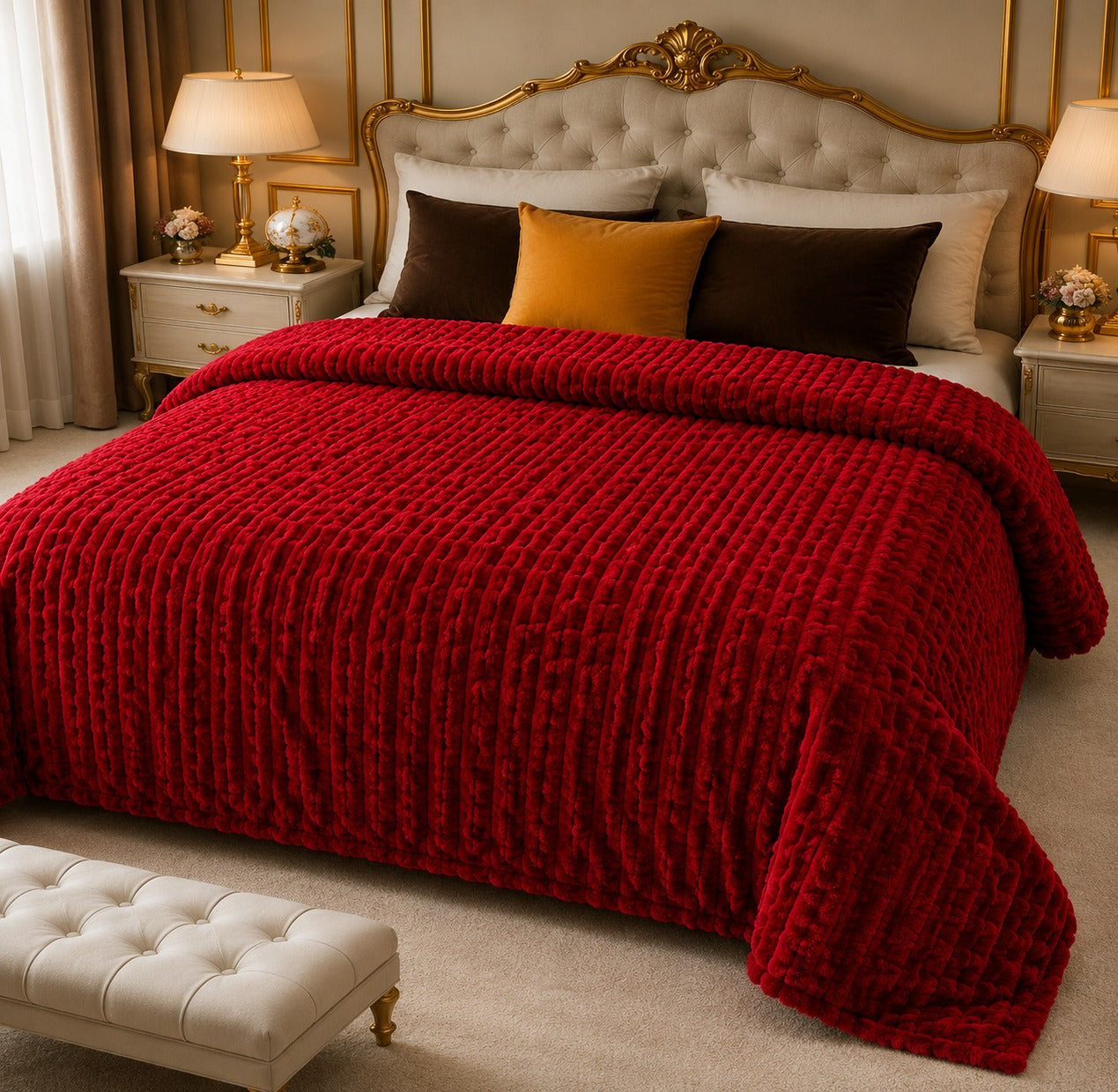 Luxury Bubble AC Blanket – Plush Super Soft Fleece Double Bed Blanket Online Pakistan
