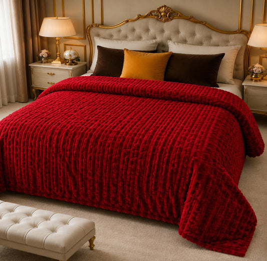 Luxury Bubble AC Blanket – Plush Super Soft Fleece Double Bed Blanket Online Pakistan