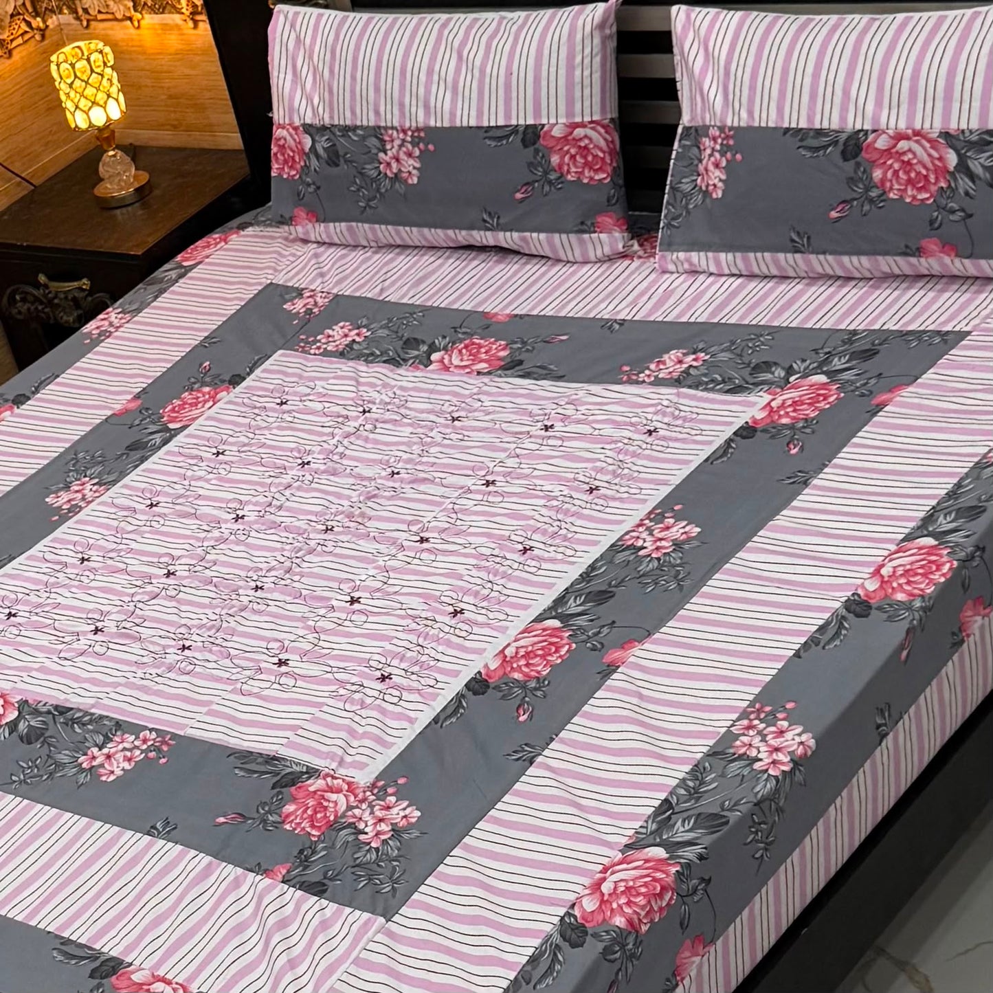 Premium Patch Work Cotton Bedsheets – King Size Online Pakistan