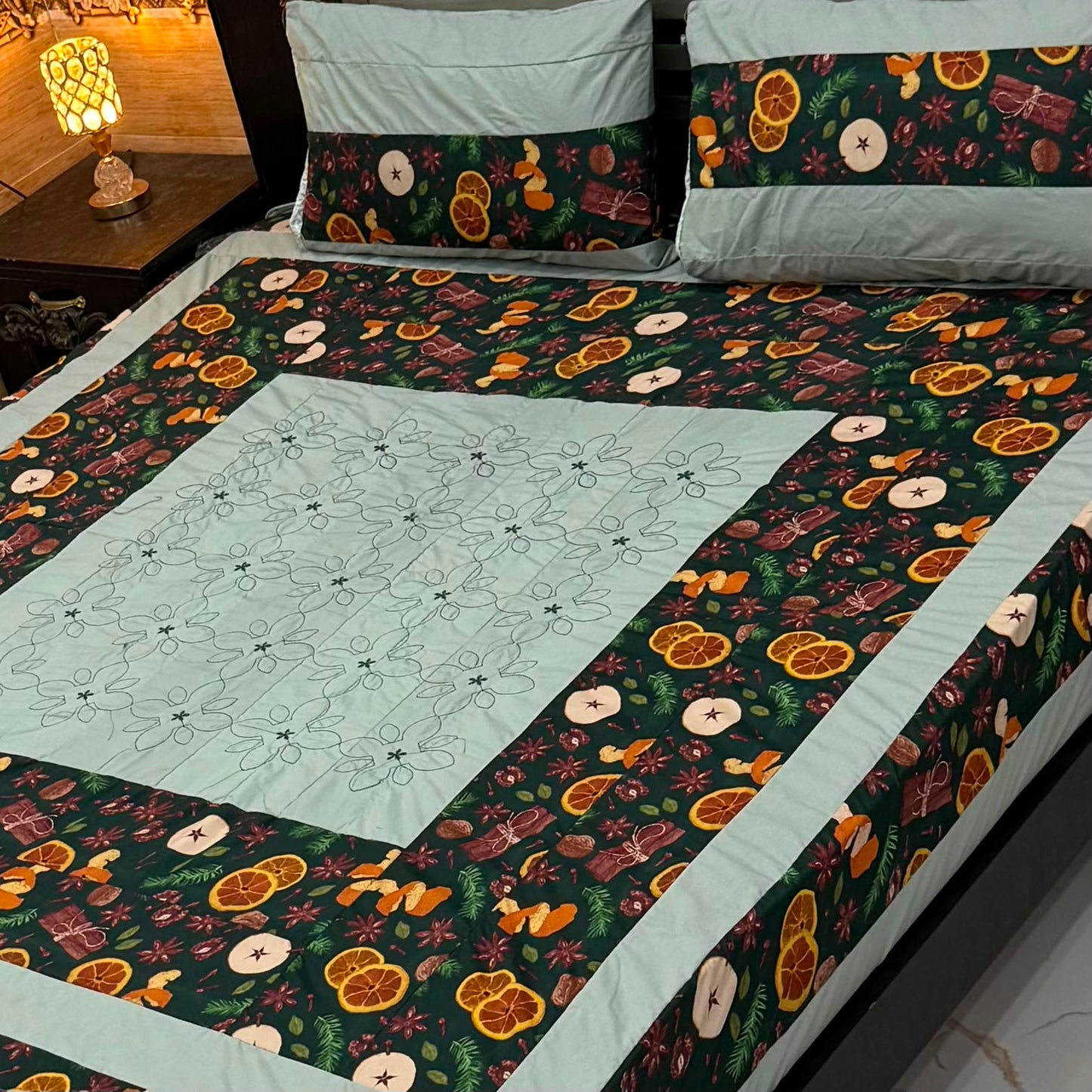 Premium Patch Work Cotton Bedsheets – King Size Online Pakistan