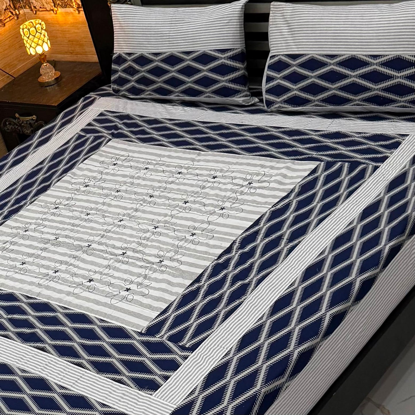 Premium Patch Work Cotton Bedsheets – King Size Online Pakistan
