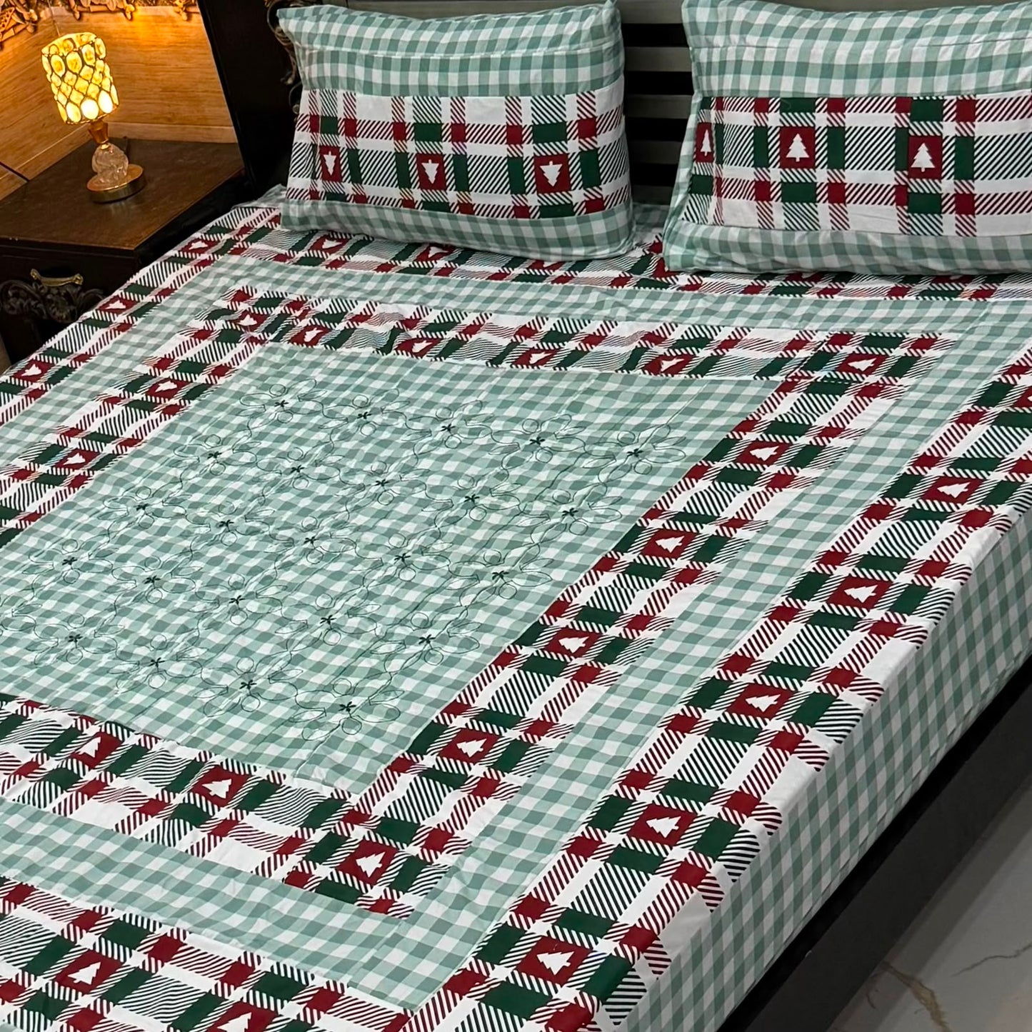 Premium Patch Work Cotton Bedsheets – King Size Online Pakistan