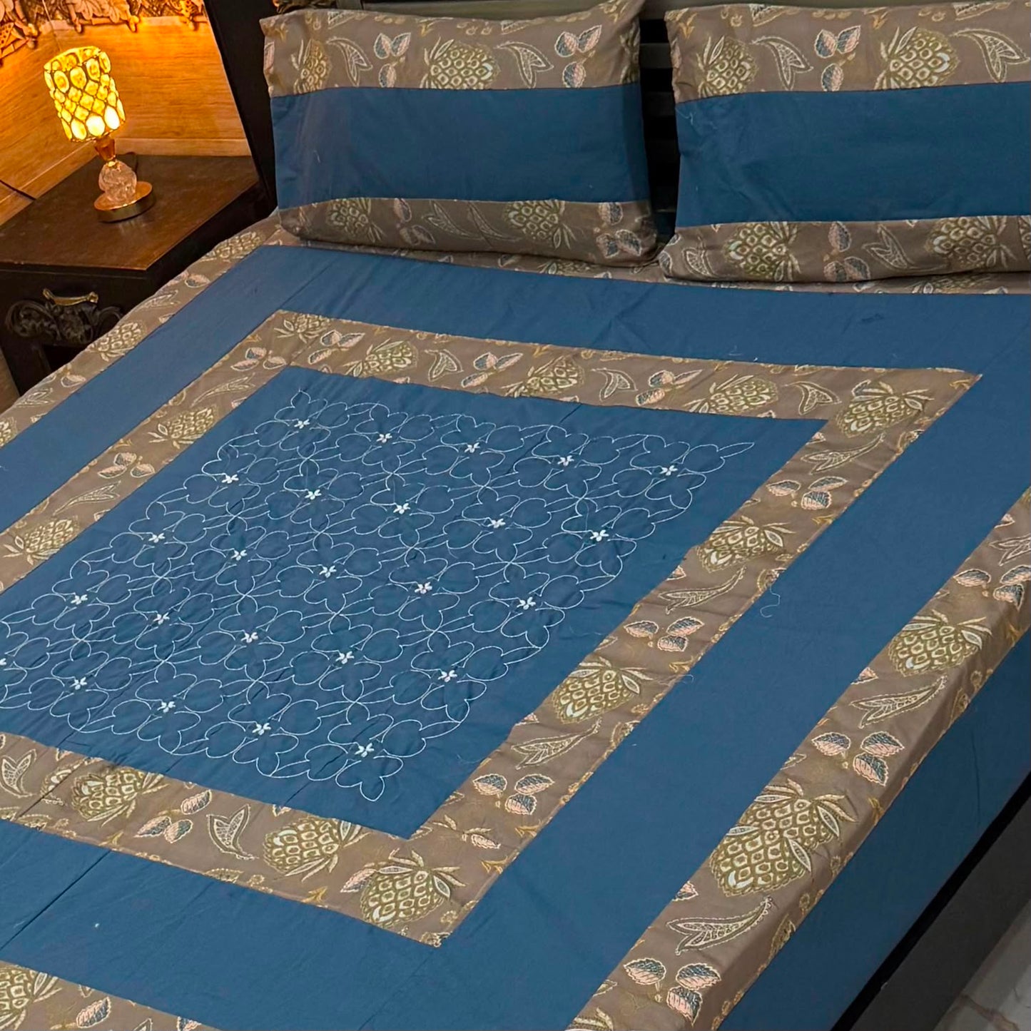 Premium Patch Work Cotton Bedsheets – King Size Online Pakistan