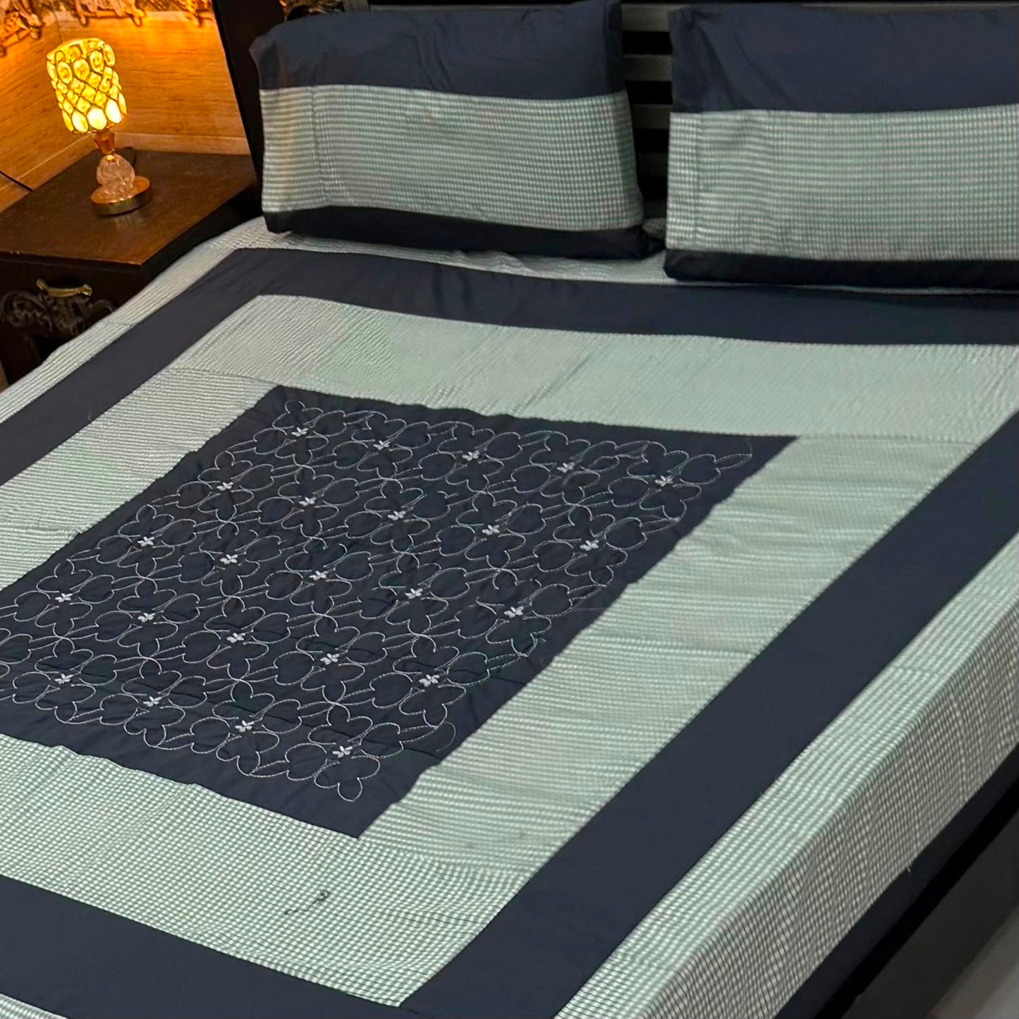 Premium Patch Work Cotton Bedsheets – King Size Online Pakistan