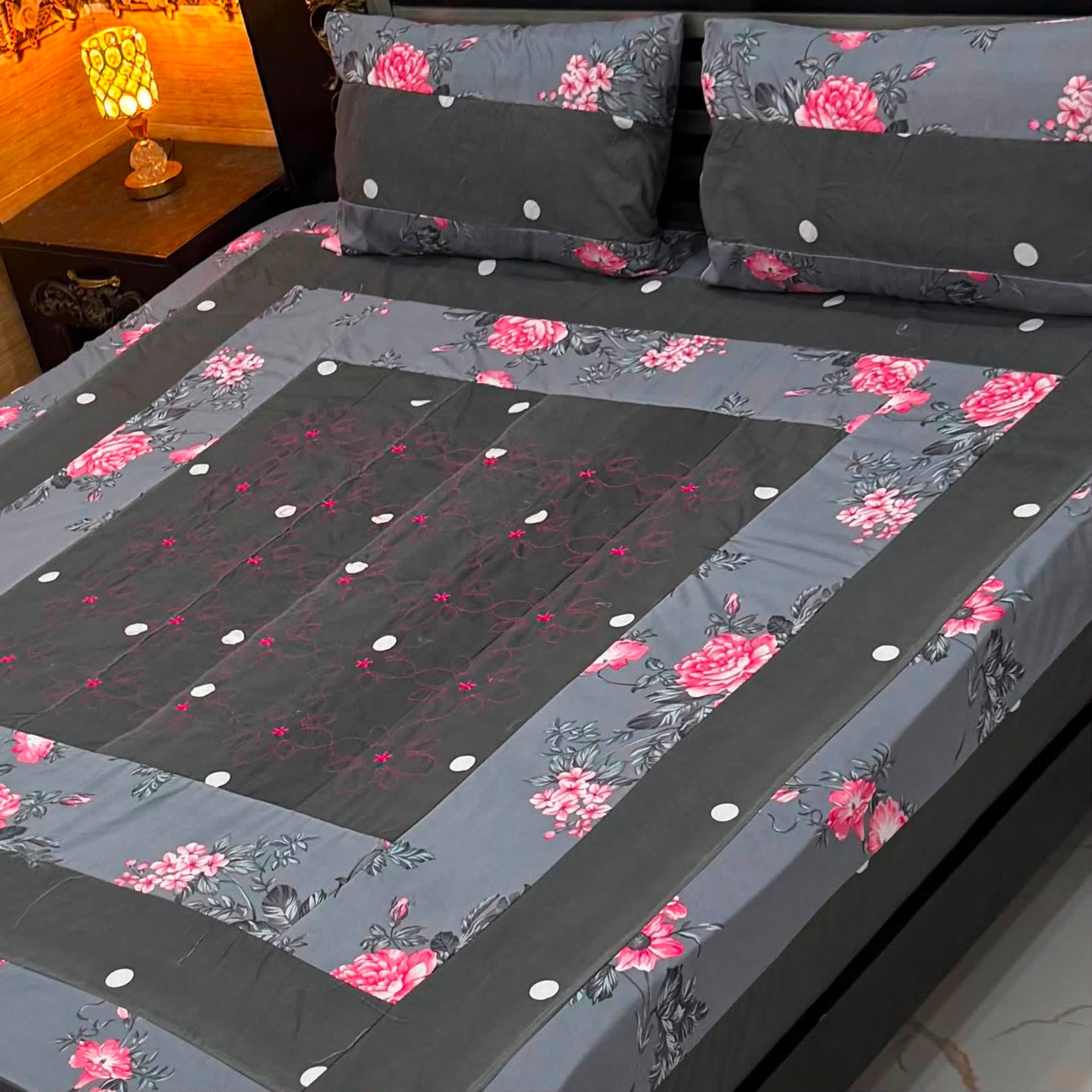 Premium Patch Work Cotton Bedsheets – King Size Online Pakistan