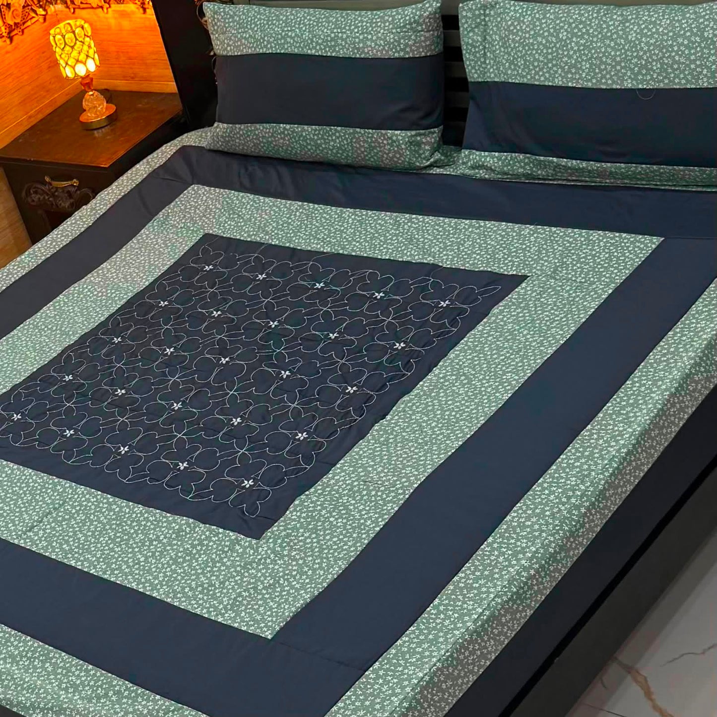 Premium Patch Work Cotton Bedsheets – King Size Online Pakistan