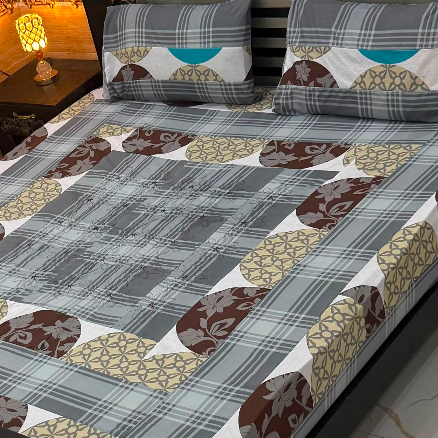 Premium Patch Work Cotton Bedsheets – King Size Online Pakistan
