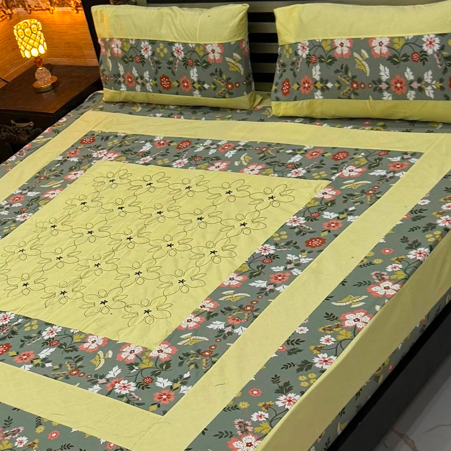 Premium Patch Work Cotton Bedsheets – King Size Online Pakistan