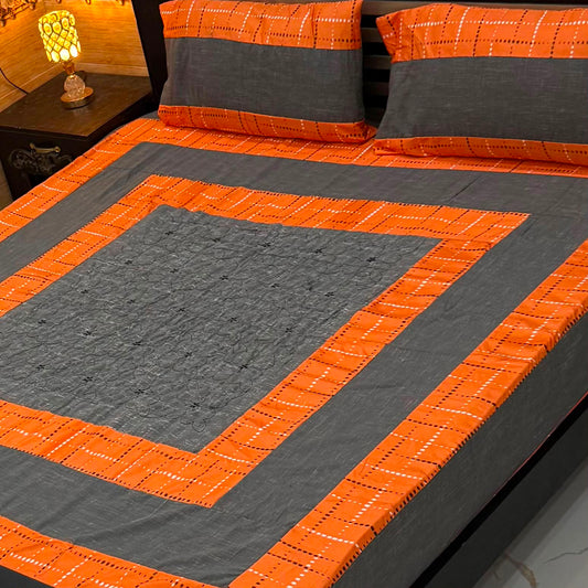 Premium Patch Work Cotton Bedsheets – King Size Online Pakistan
