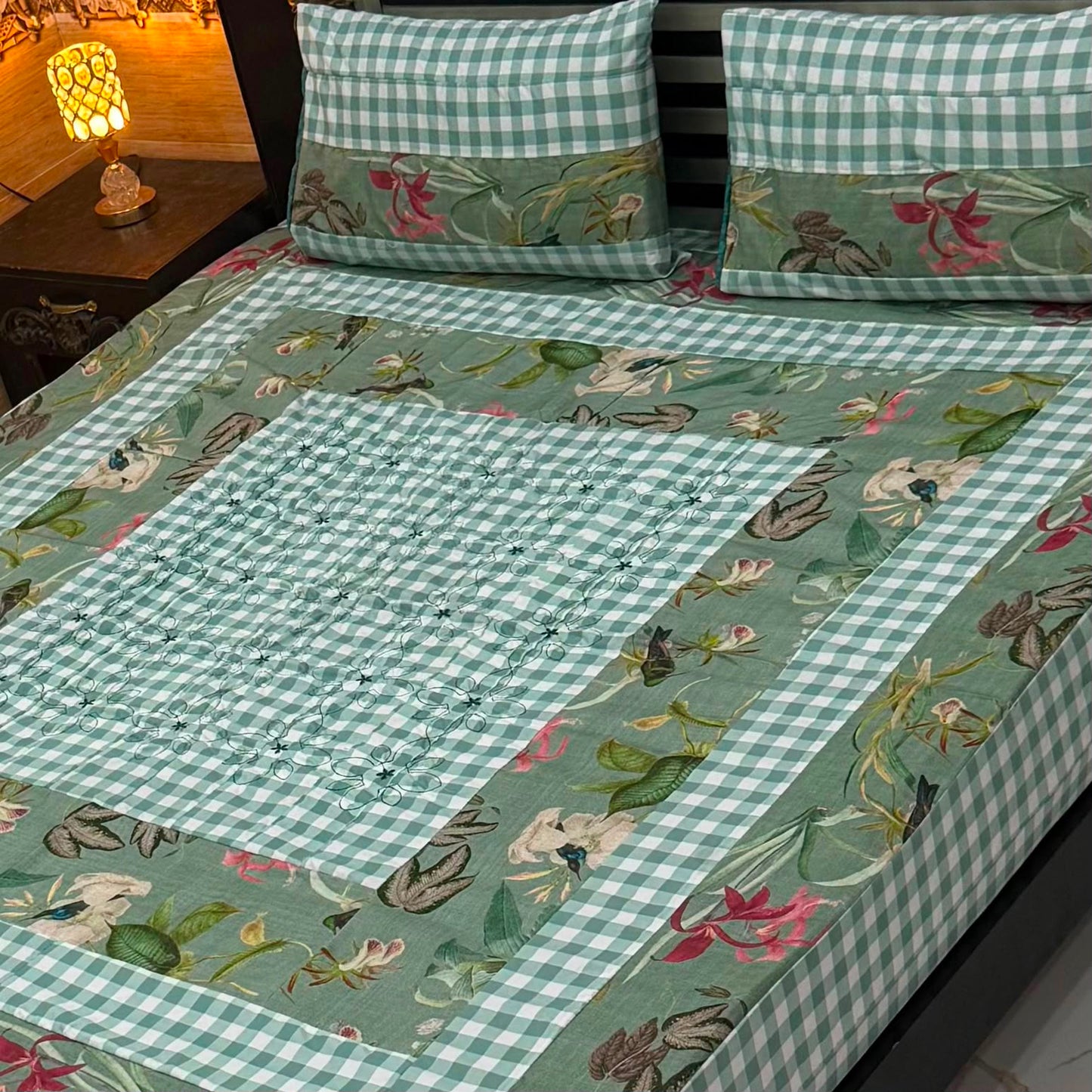 Premium Patch Work Cotton Bedsheets – King Size Online Pakistan