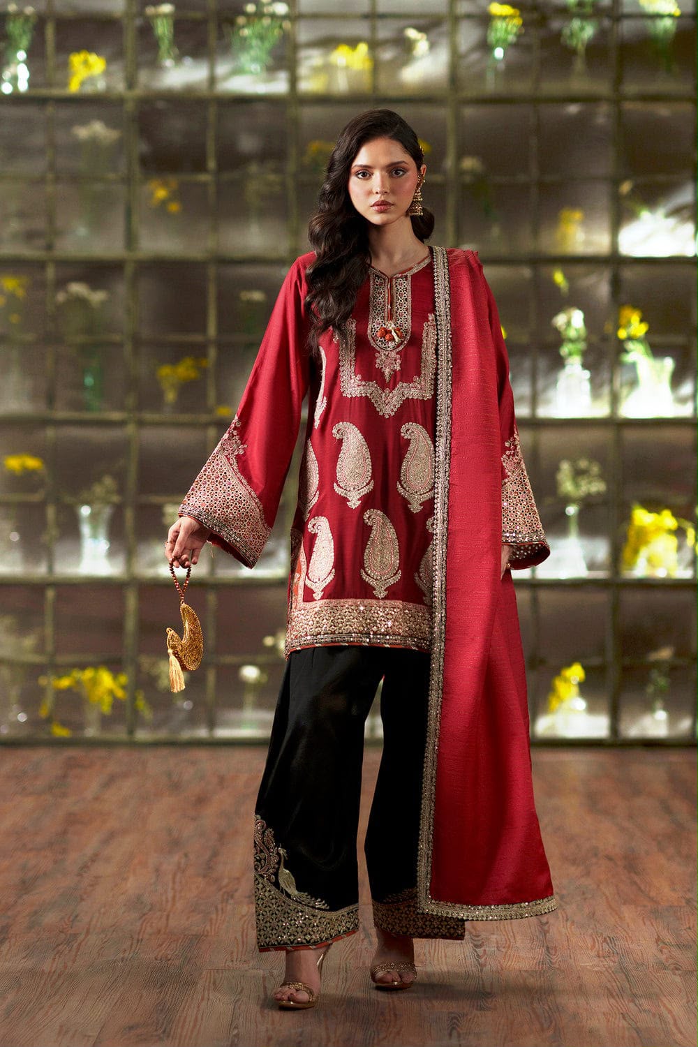 Premium 3 Piece Unstitched Silk Suit – Ethnic Collection 2026 Online Pakistan