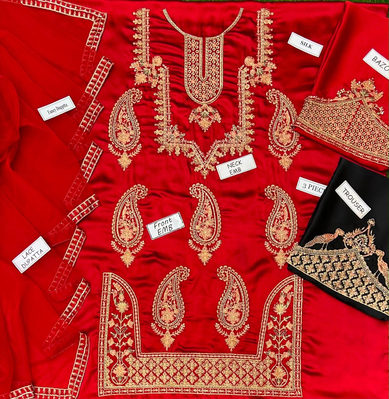 Premium 3 Piece Unstitched Silk Suit – Ethnic Collection 2026 Online Pakistan