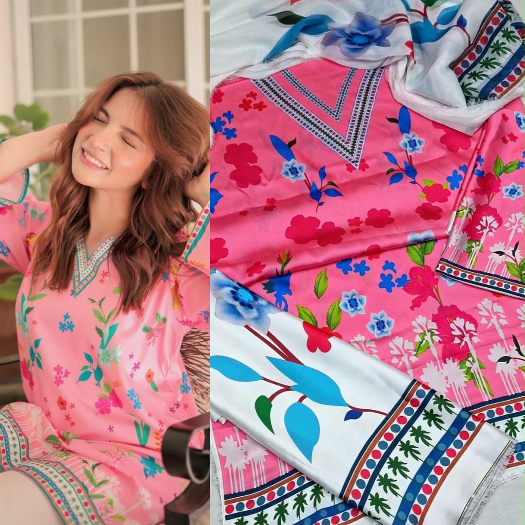 LULUSAR Digital Printed Shamooz Silk Collection – Premium 3 Piece Online Pakistan