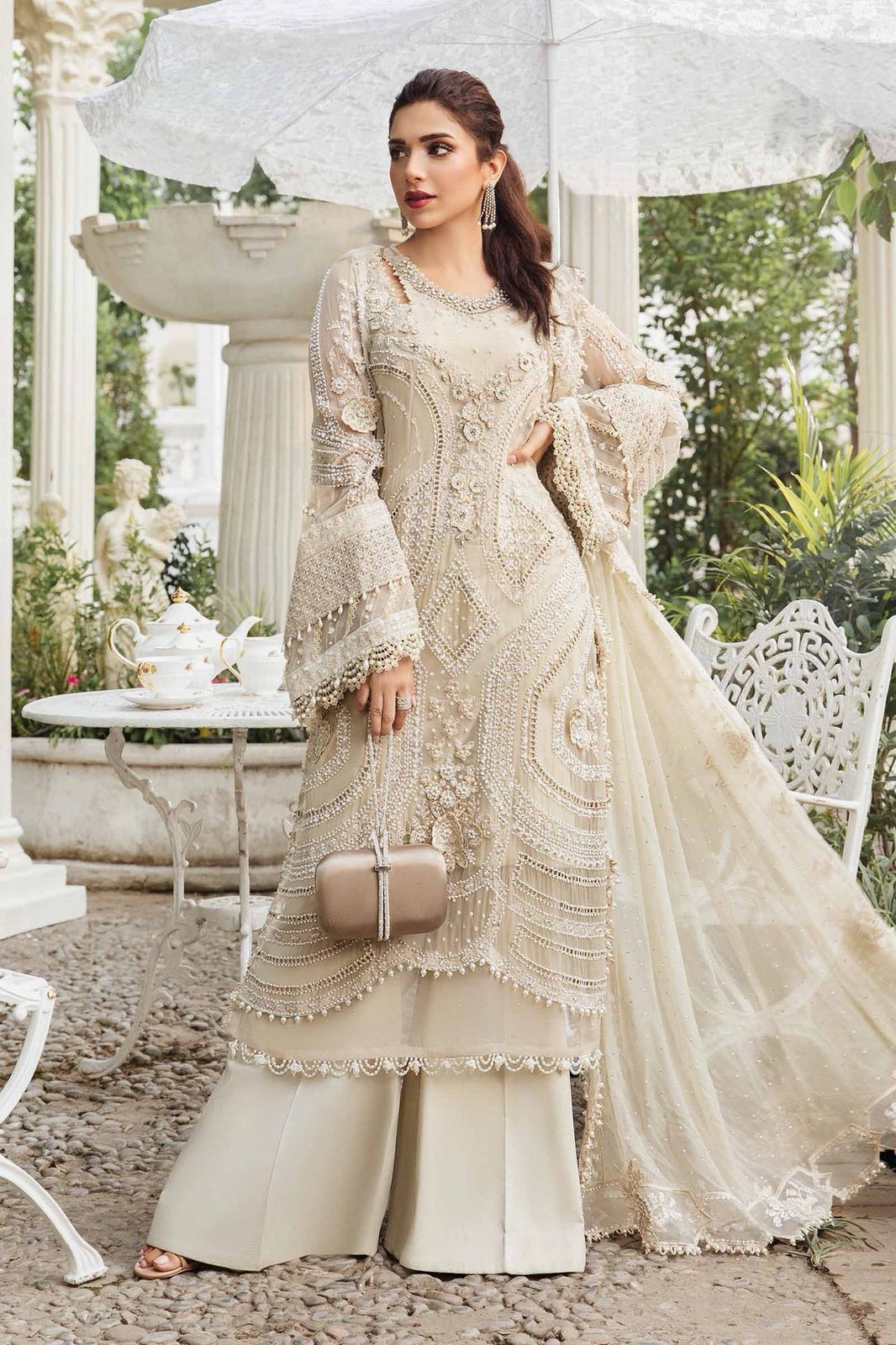 AGHA NOOR Luxury Organza Fancy 3PC Suit Online Pakistan