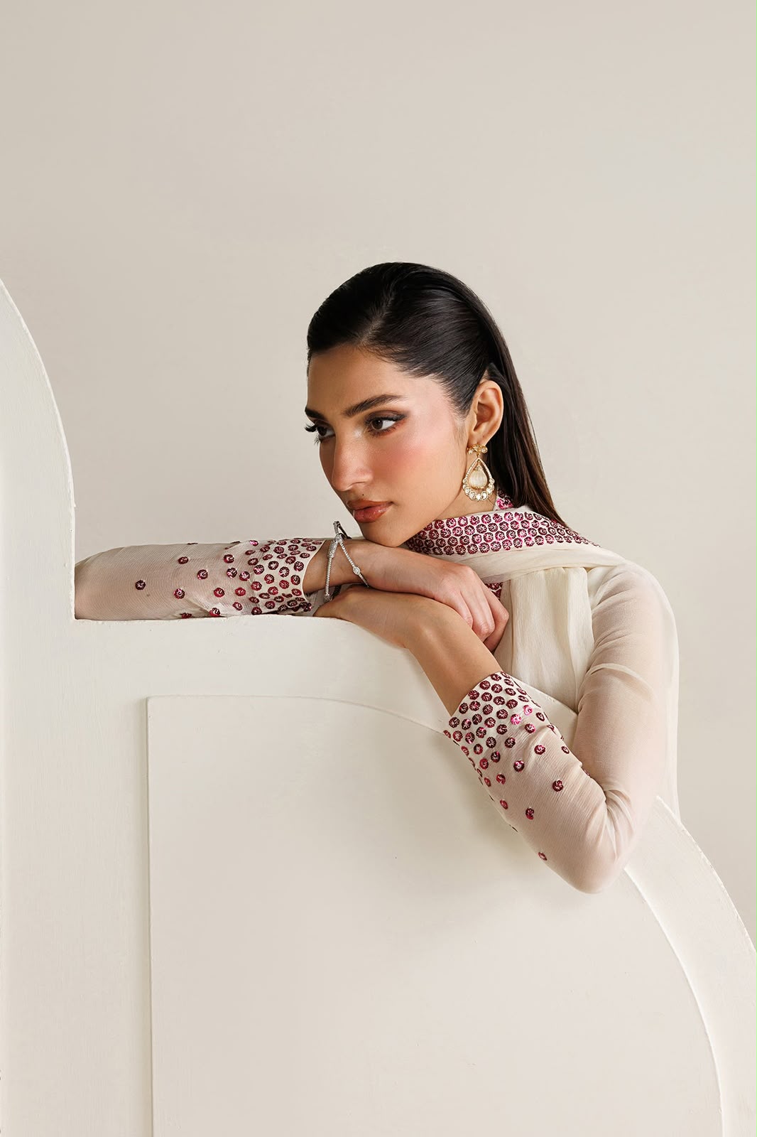 Jazmin Unstitched Replica – Premium Chiffon Embroidered 3 Piece Suit