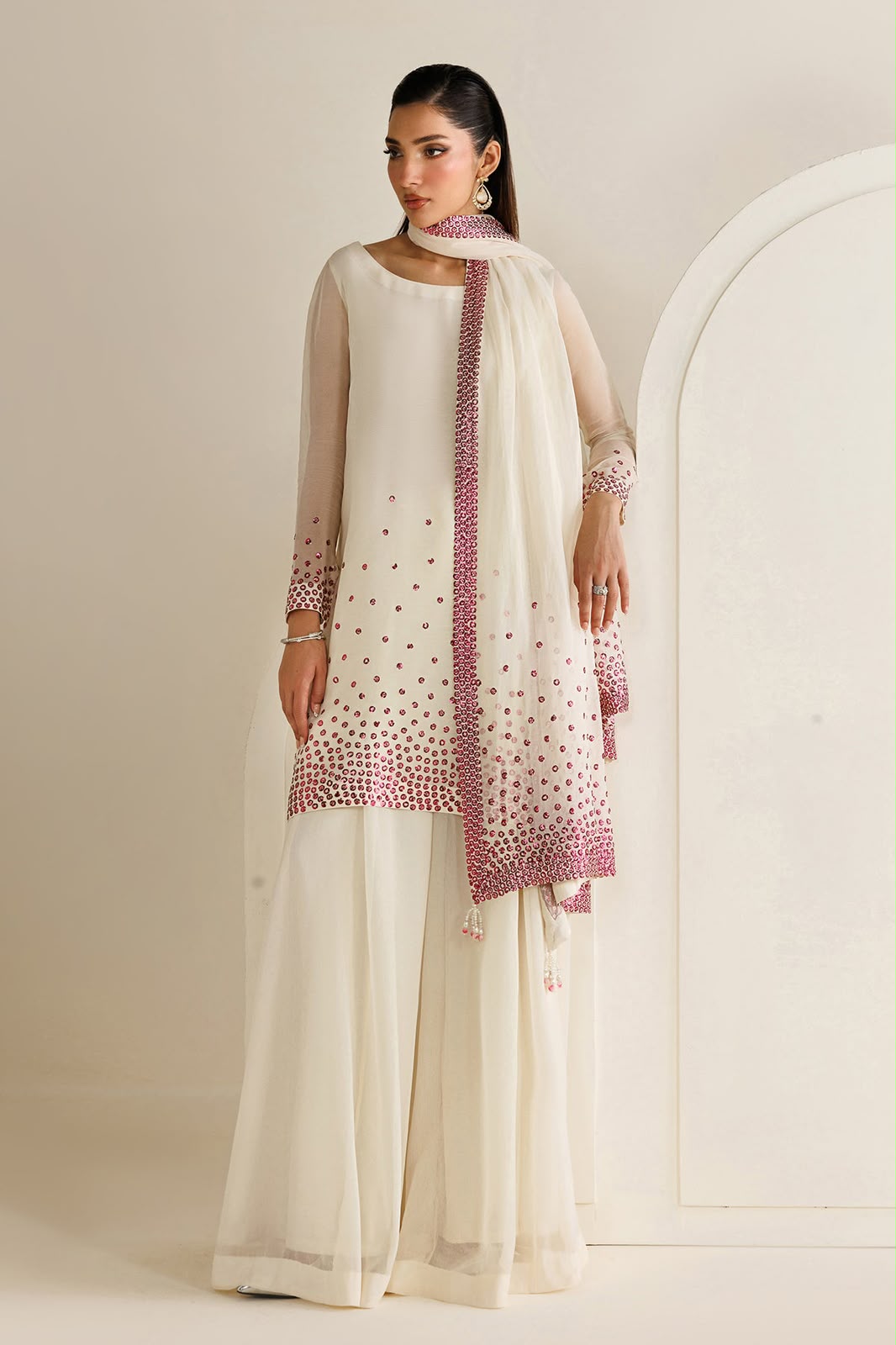 Jazmin Unstitched Replica – Premium Chiffon Embroidered 3 Piece Suit