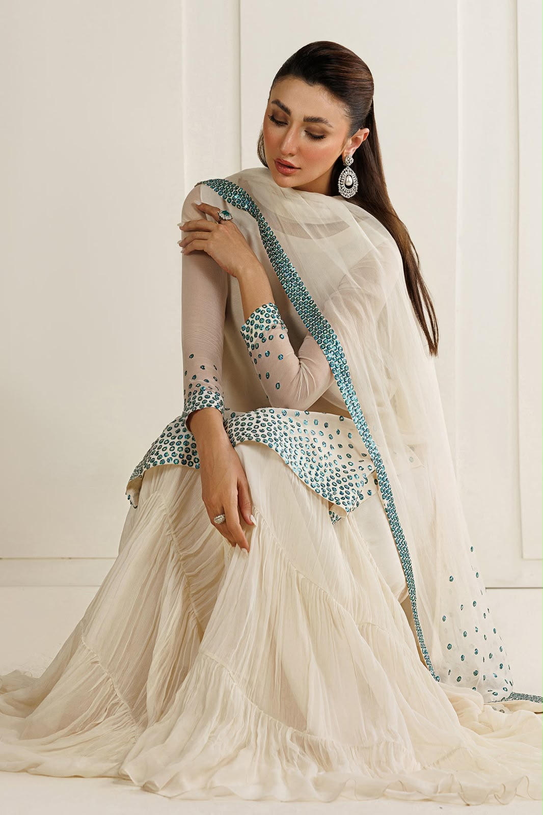 Jazmin Unstitched Replica – Premium Chiffon Embroidered 3 Piece Suit