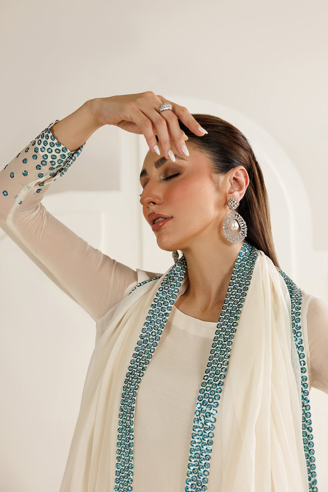 Jazmin Unstitched Replica – Premium Chiffon Embroidered 3 Piece Suit