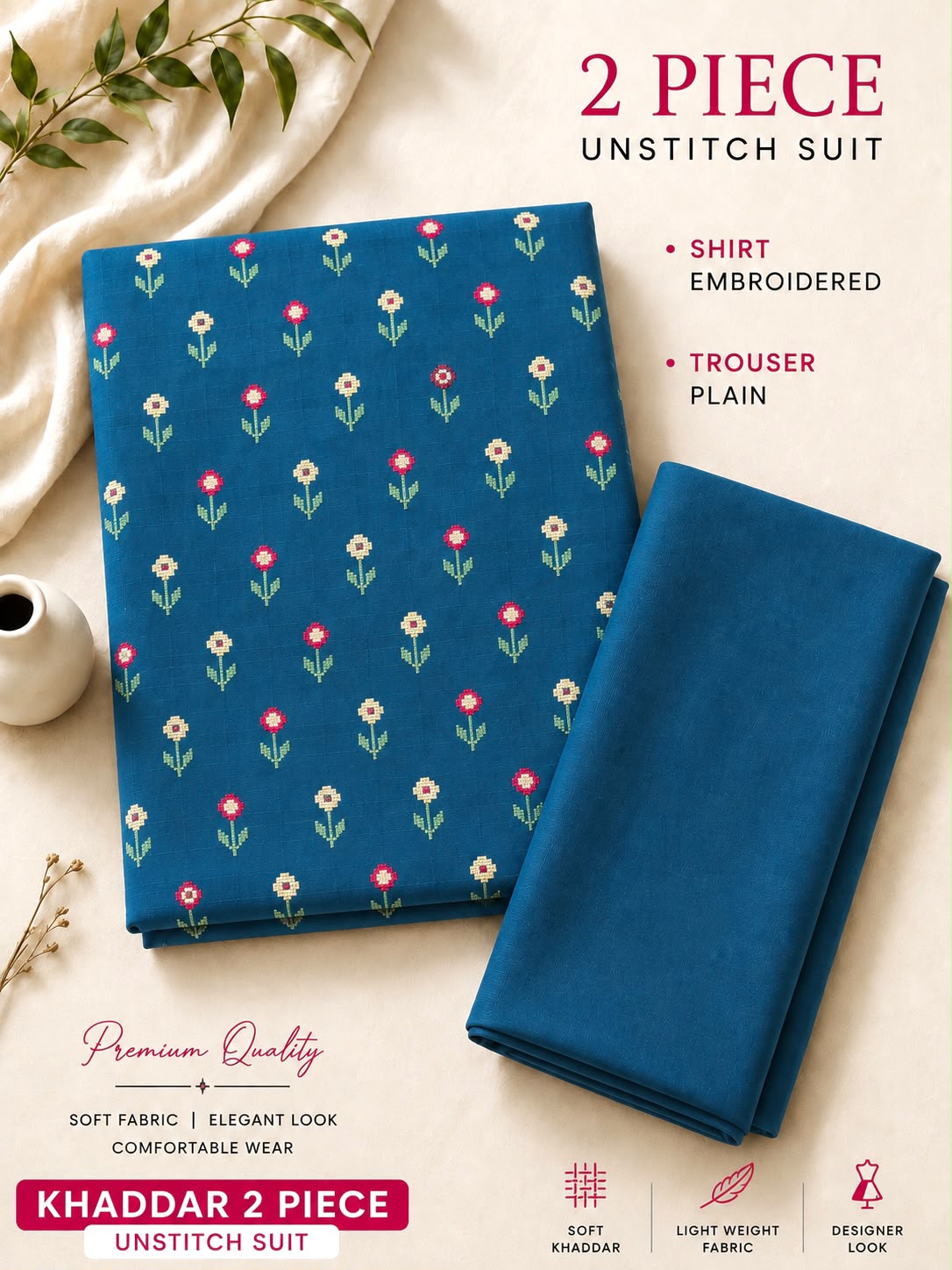 Khadar Embroidered 2Pc