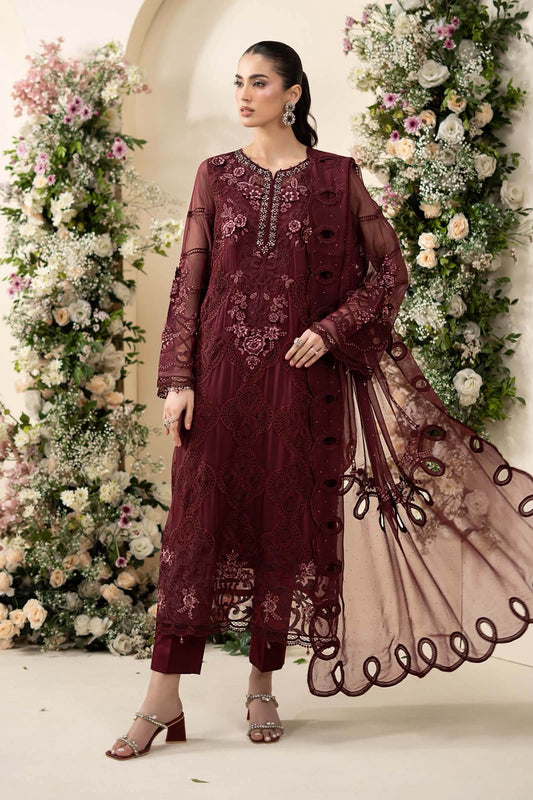 MARIA B CHIFFON EMBROIDERED UNSTITCHED 3PC SUIT