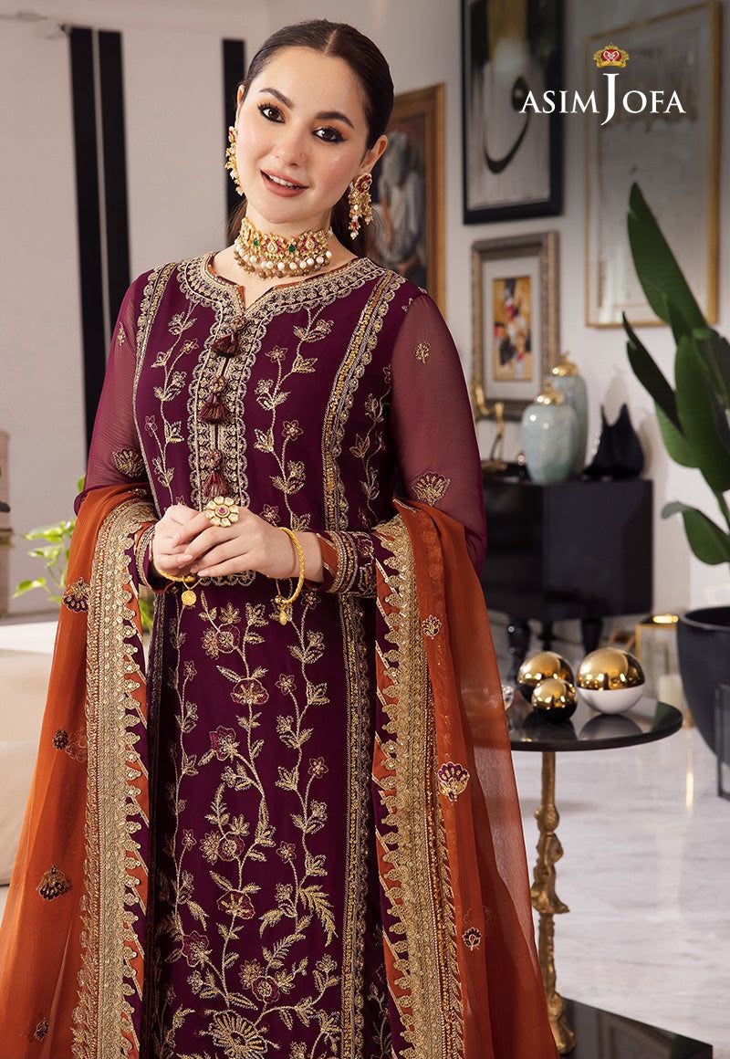 ASIM JOFA RANG E NOOR CHIFFON UNSTITCHED 3PC SUIT