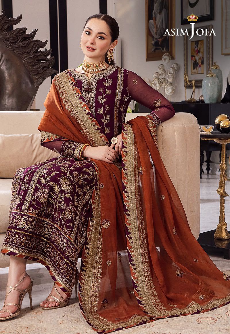 ASIM JOFA RANG E NOOR CHIFFON UNSTITCHED 3PC SUIT