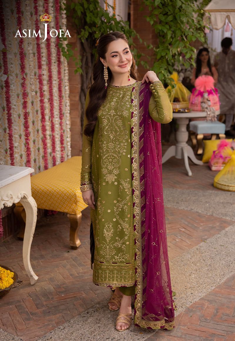 ASIM JOFA CHIFFON UNSTITCHED 3PC SUIT