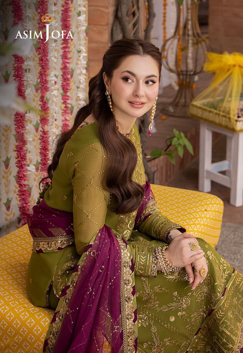 ASIM JOFA CHIFFON UNSTITCHED 3PC SUIT
