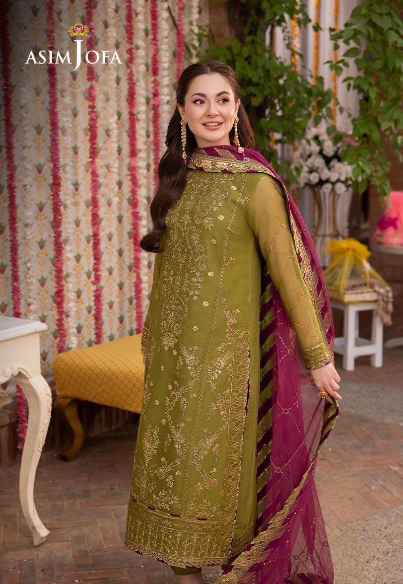 ASIM JOFA CHIFFON UNSTITCHED 3PC SUIT