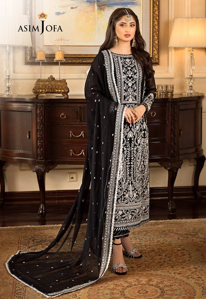 ASIM JOFA HEAVY EMBROIDERED UNSTITCHED 3PC SUIT