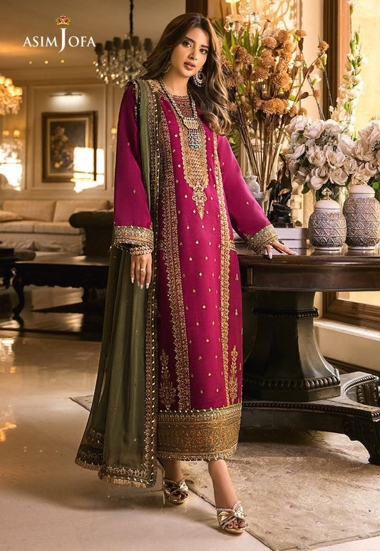 ASIM JOFA HEAVY EMBROIDERED UNSTITCHED 3PC SUIT