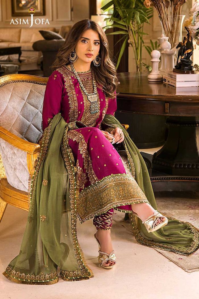 ASIM JOFA HEAVY EMBROIDERED UNSTITCHED 3PC SUIT