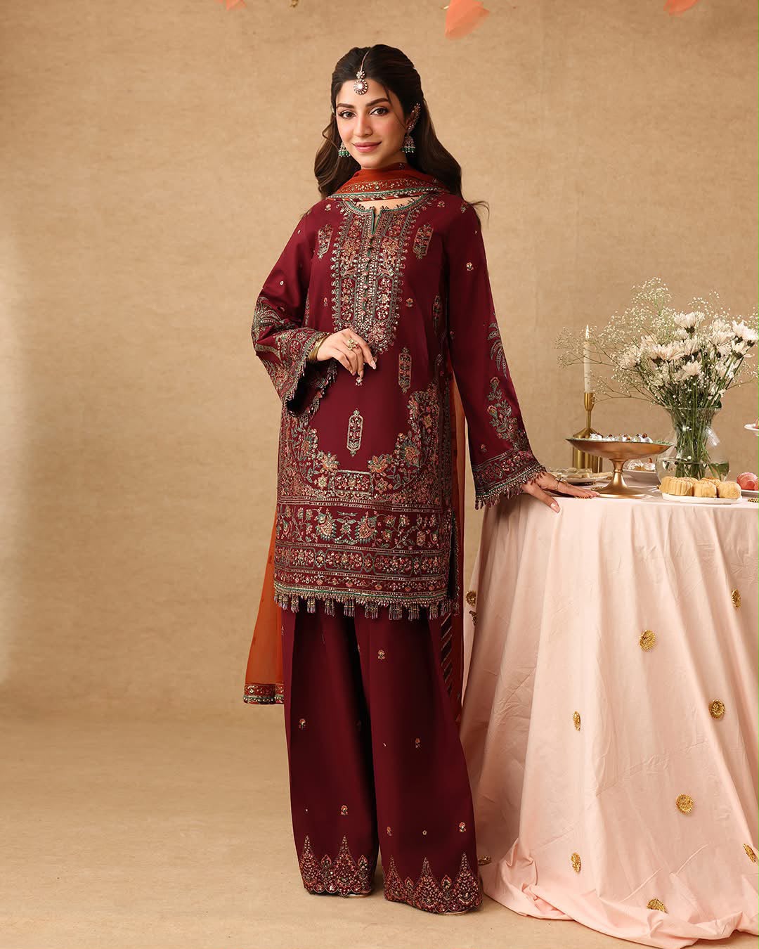 ASIM JOFA HEAVY EMBROIDERED UNSTITCHED 3PC SUIT
