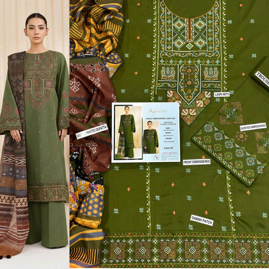 PURE LAWN 3PC EMBROIDERED