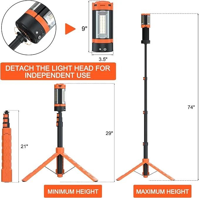 Rechargeable Folding LED Emergency Flashlight | Camping Work Light