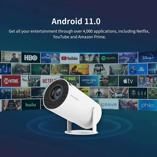 Mini Smart 4K WiFi Bluetooth Projector | Android 11 HD Projector
